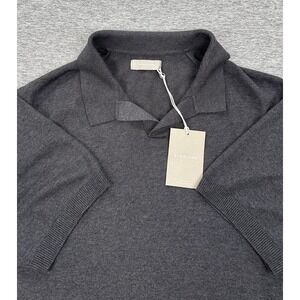 Everlane Sweater Polo Mens XXL Gray Short Sleeve Collared Knit Preppy City NEW